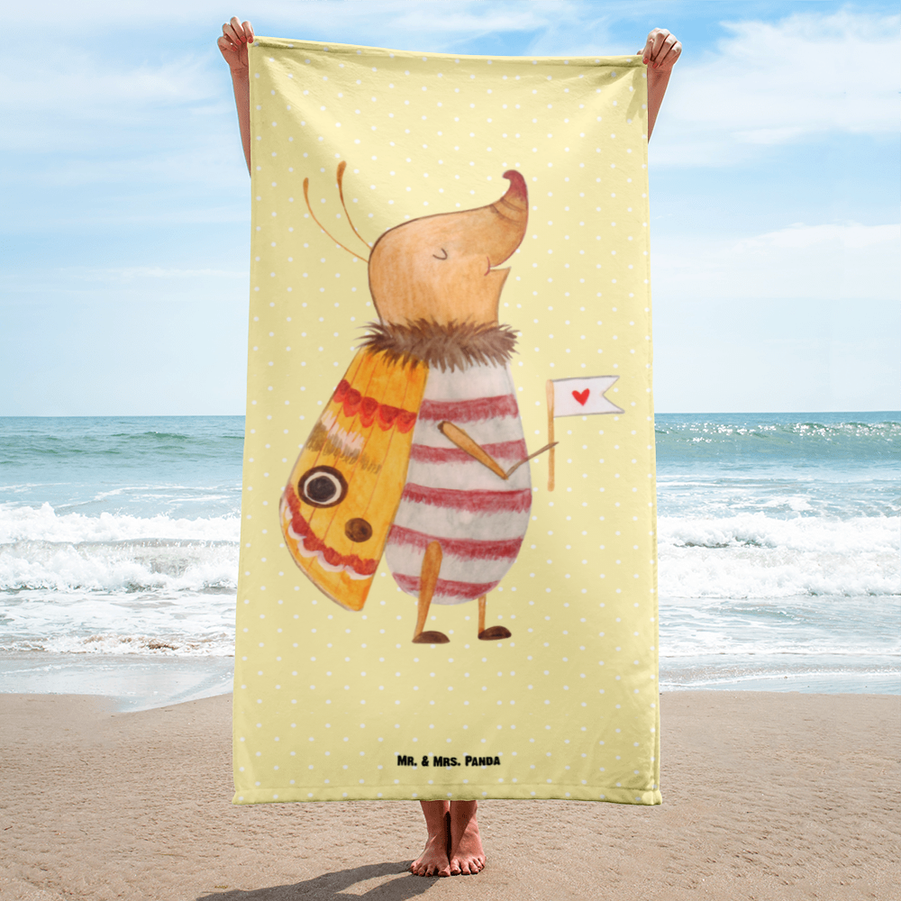 XL Badehandtuch Nachtfalter mit Fähnchen Handtuch, Badetuch, Duschtuch, Strandtuch, Saunatuch, Tiermotive, Gute Laune, lustige Sprüche, Tiere, Nachtfalter, Käfer, Spruch lustig, Spruch witzig, süß, niedlich, Küche Deko, Was kostet die Welt