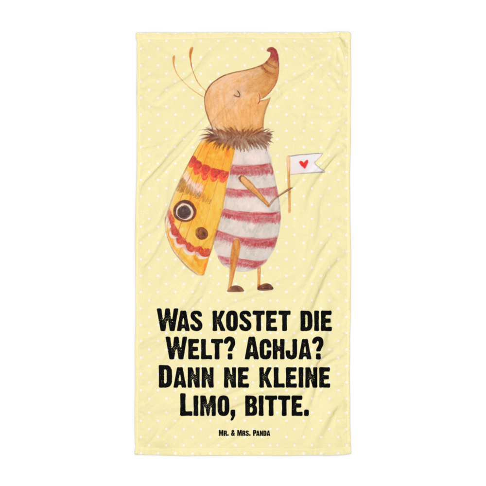 XL Badehandtuch Nachtfalter mit Fähnchen Handtuch, Badetuch, Duschtuch, Strandtuch, Saunatuch, Tiermotive, Gute Laune, lustige Sprüche, Tiere, Nachtfalter, Käfer, Spruch lustig, Spruch witzig, süß, niedlich, Küche Deko, Was kostet die Welt