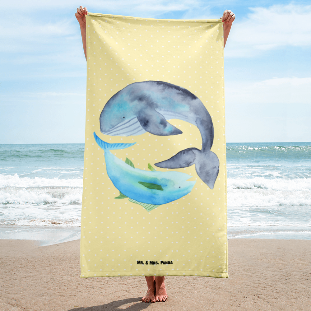XL Badehandtuch Walfisch & Thunfisch Handtuch, Badetuch, Duschtuch, Strandtuch, Saunatuch, Tiermotive, Gute Laune, lustige Sprüche, Tiere, Wal, Wahl, Tunfisch, Wortwitz lustig, Spruch lustig, Flachwitz, Witz, Spruch des Tages, Flachwitz Geschenk