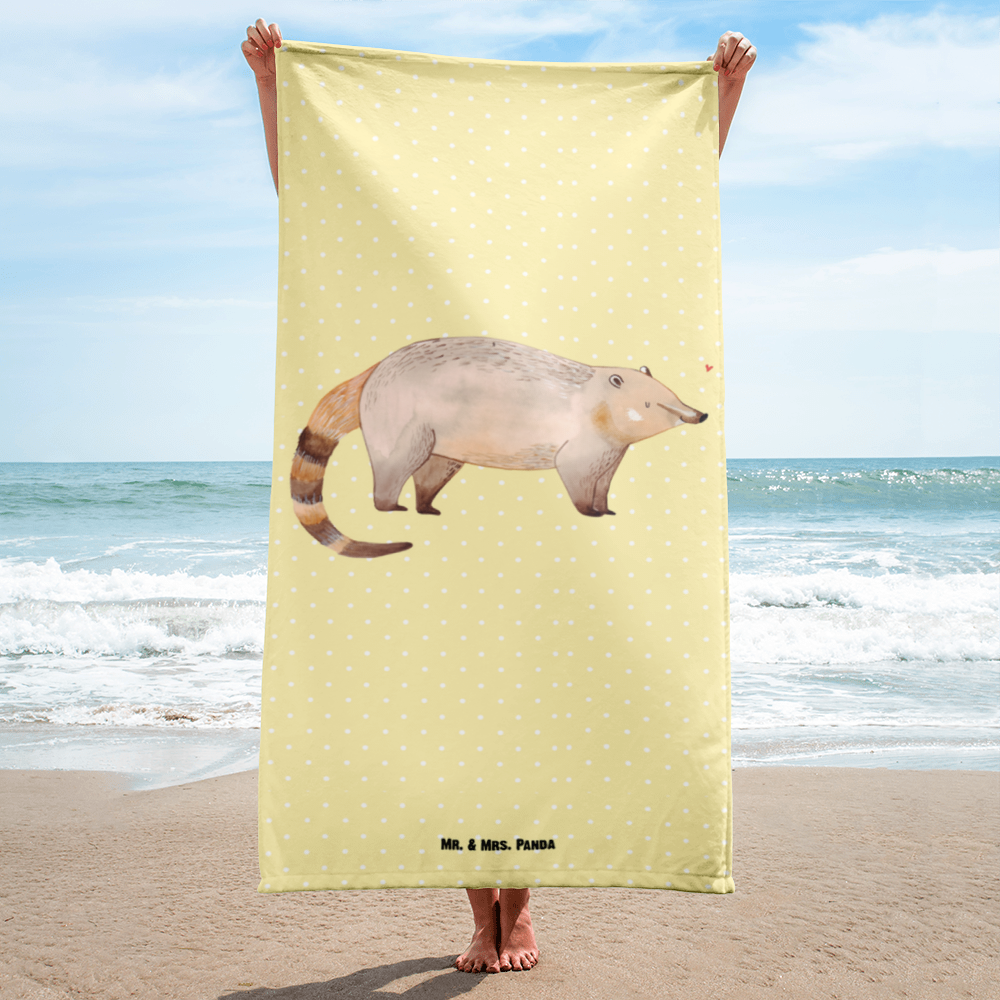 XL Badehandtuch Nasenbaer Handtuch, Badetuch, Duschtuch, Strandtuch, Saunatuch, Tiermotive, Gute Laune, lustige Sprüche, Tiere, Nasenbär, Nasenbären, Rüsselbär, Bär