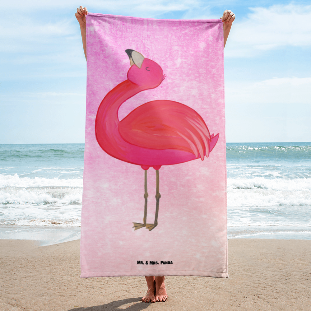 XL Badehandtuch Flamingo stolz Handtuch, Badetuch, Duschtuch, Strandtuch, Saunatuch, Flamingo, stolz, Freude, Selbstliebe, Selbstakzeptanz, Freundin, beste Freundin, Tochter, Mama, Schwester