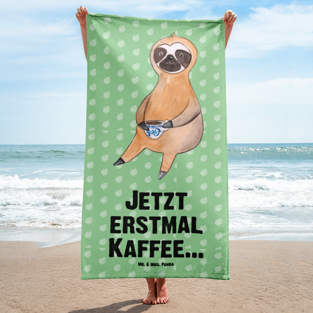 XL Badehandtuch Faultier Kaffee Handtuch, Badetuch, Duschtuch, Strandtuch, Saunatuch, Faultier, Faultier Geschenk, Faultier Deko, Faultiere, faul, Lieblingstier, Kaffee, erster Kaffee, Morgenmuffel, Frühaufsteher, Kaffeetasse, Genießer, Coffee, Kaffeegetränk
