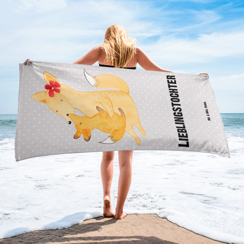 XL Badehandtuch Fuchs Mama & Kind Handtuch, Badetuch, Duschtuch, Strandtuch, Saunatuch, Familie, Vatertag, Muttertag, Bruder, Schwester, Mama, Papa, Oma, Opa, Mutter, Tochter, Lieblingstochter, Beste Tochter, Geschenk