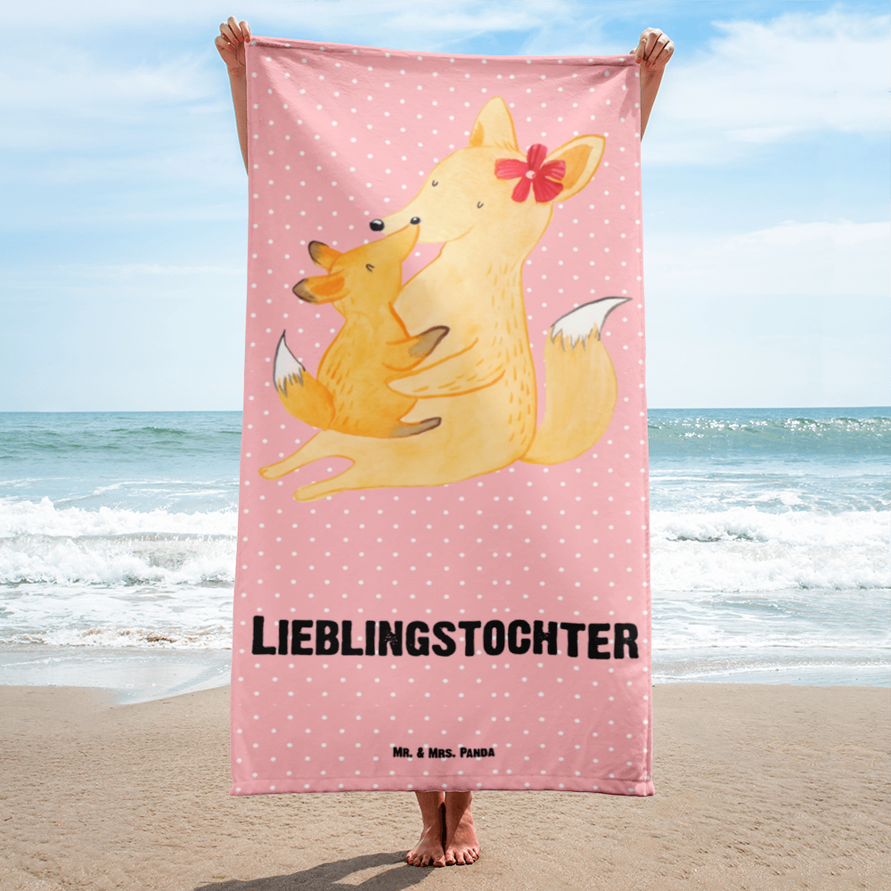 XL Badehandtuch Fuchs Mama & Kind Handtuch, Badetuch, Duschtuch, Strandtuch, Saunatuch, Familie, Vatertag, Muttertag, Bruder, Schwester, Mama, Papa, Oma, Opa, Mutter, Tochter, Lieblingstochter, Beste Tochter, Geschenk