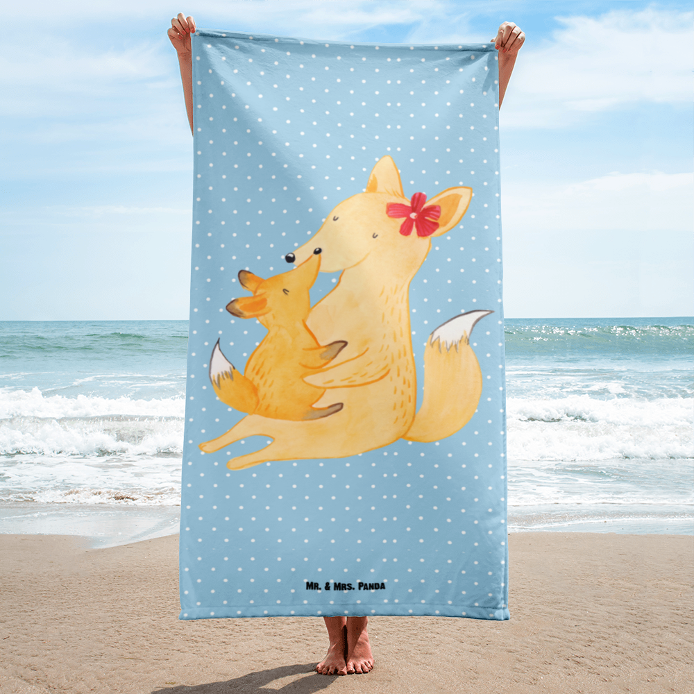 XL Badehandtuch Fuchs Mama & Kind Handtuch, Badetuch, Duschtuch, Strandtuch, Saunatuch, Familie, Vatertag, Muttertag, Bruder, Schwester, Mama, Papa, Oma, Opa, Mutter, Tochter, Lieblingstochter, Beste Tochter, Geschenk