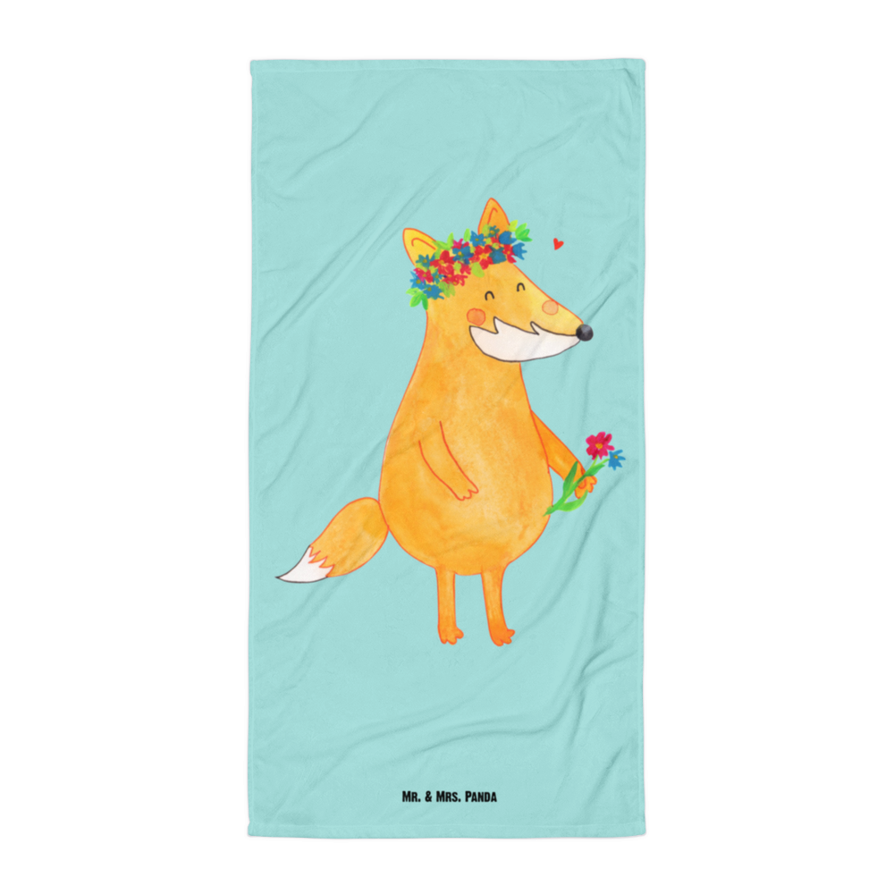 XL Badehandtuch Fuchs Blumenliebe Handtuch, Badetuch, Duschtuch, Strandtuch, Saunatuch, Fuchs, Füchse, Fox, Liebe, Freundin, Fuchsmädchen, Blumenmädchen, Freundinnen, Liebesbeweis, Blume, Blumen, Motivation, Freude, ich, mich, Selbstliebe