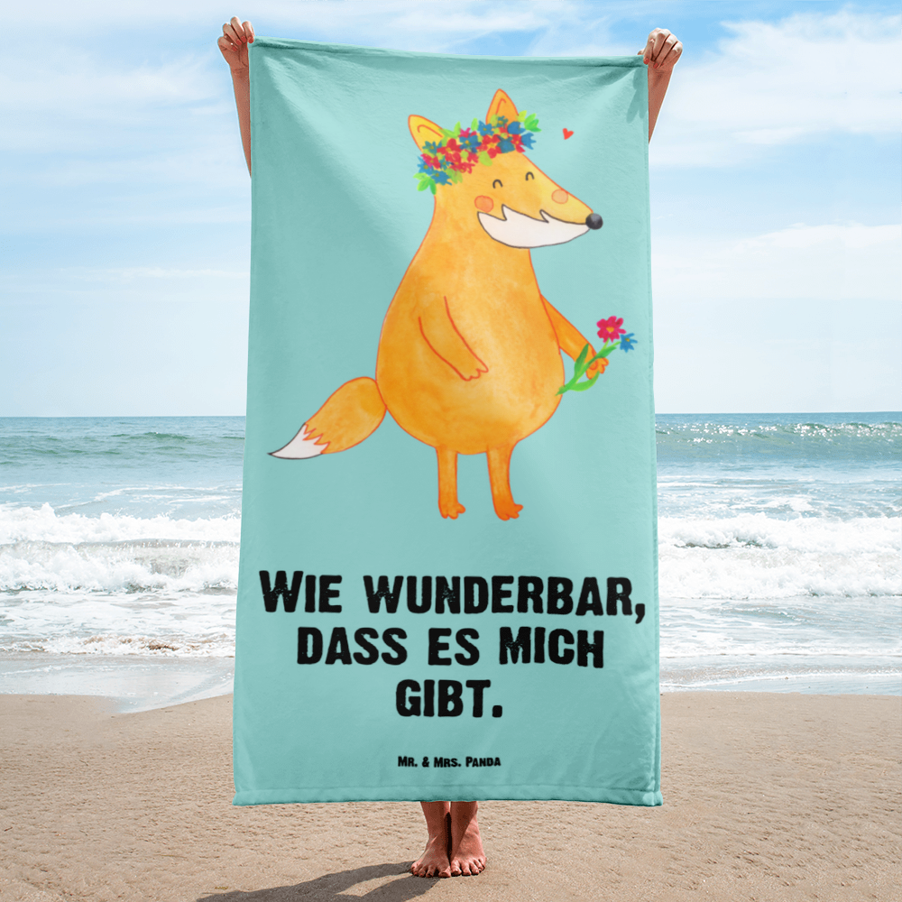 XL Badehandtuch Fuchs Blumenliebe Handtuch, Badetuch, Duschtuch, Strandtuch, Saunatuch, Fuchs, Füchse, Fox, Liebe, Freundin, Fuchsmädchen, Blumenmädchen, Freundinnen, Liebesbeweis, Blume, Blumen, Motivation, Freude, ich, mich, Selbstliebe