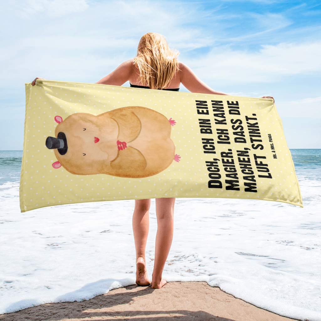 XL Badehandtuch Hamster mit Hut Handtuch, Badetuch, Duschtuch, Strandtuch, Saunatuch, Tiermotive, Gute Laune, lustige Sprüche, Tiere, Hamster, Hut, Magier, Zylinder, Zwerghamster, Zauberer, Houdini