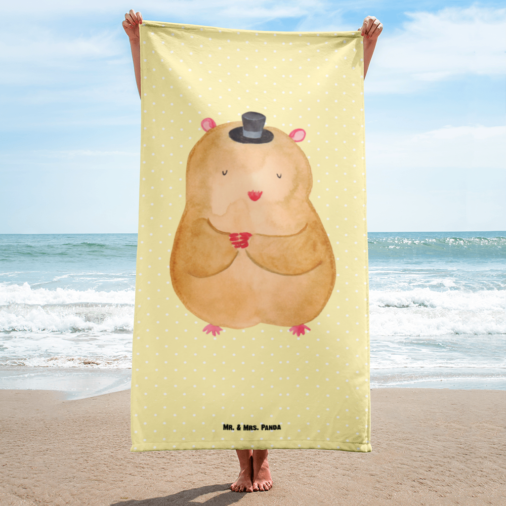 XL Badehandtuch Hamster mit Hut Handtuch, Badetuch, Duschtuch, Strandtuch, Saunatuch, Tiermotive, Gute Laune, lustige Sprüche, Tiere, Hamster, Hut, Magier, Zylinder, Zwerghamster, Zauberer, Houdini