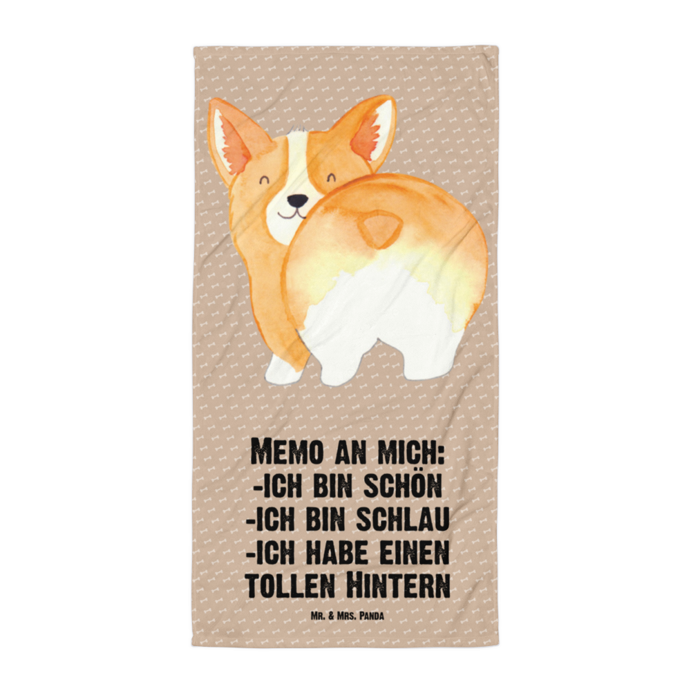 XL Badehandtuch Corgie Po Handtuch, Badetuch, Duschtuch, Strandtuch, Saunatuch, Hund, Hundemotiv, Haustier, Hunderasse, Tierliebhaber, Hundebesitzer, Sprüche, Corgie, Hundeliebe, Motivation, Selbstliebe, Spruch