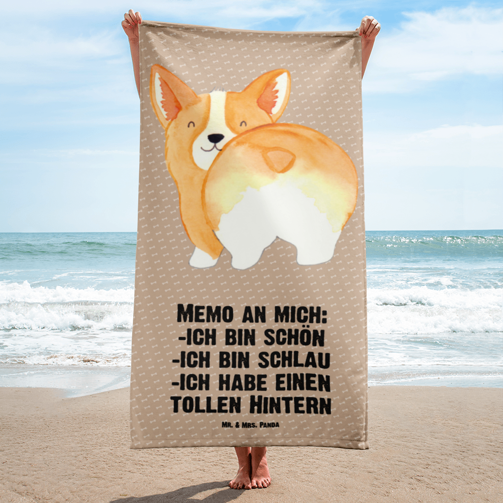 XL Badehandtuch Corgie Po Handtuch, Badetuch, Duschtuch, Strandtuch, Saunatuch, Hund, Hundemotiv, Haustier, Hunderasse, Tierliebhaber, Hundebesitzer, Sprüche, Corgie, Hundeliebe, Motivation, Selbstliebe, Spruch