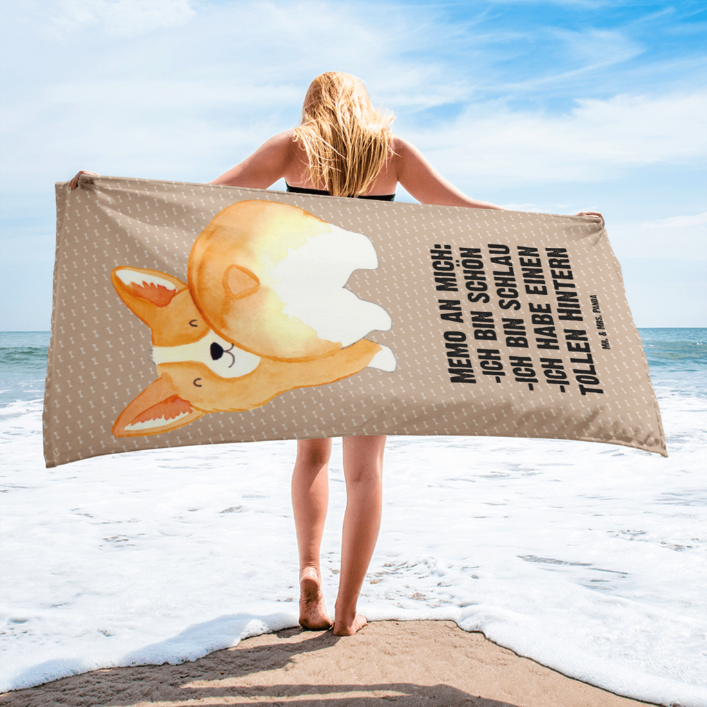 XL Badehandtuch Corgie Po Handtuch, Badetuch, Duschtuch, Strandtuch, Saunatuch, Hund, Hundemotiv, Haustier, Hunderasse, Tierliebhaber, Hundebesitzer, Sprüche, Corgie, Hundeliebe, Motivation, Selbstliebe, Spruch