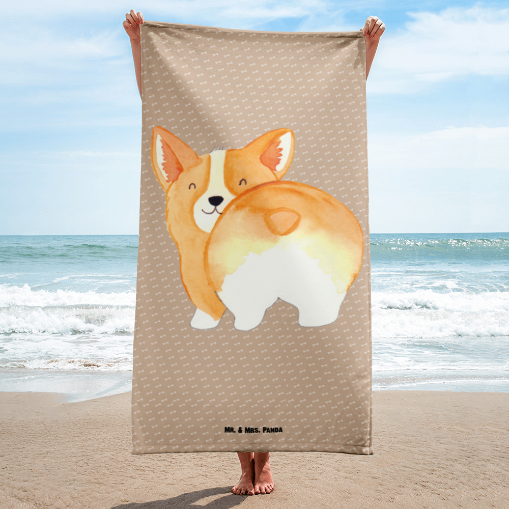 XL Badehandtuch Corgie Po Handtuch, Badetuch, Duschtuch, Strandtuch, Saunatuch, Hund, Hundemotiv, Haustier, Hunderasse, Tierliebhaber, Hundebesitzer, Sprüche, Corgie, Hundeliebe, Motivation, Selbstliebe, Spruch