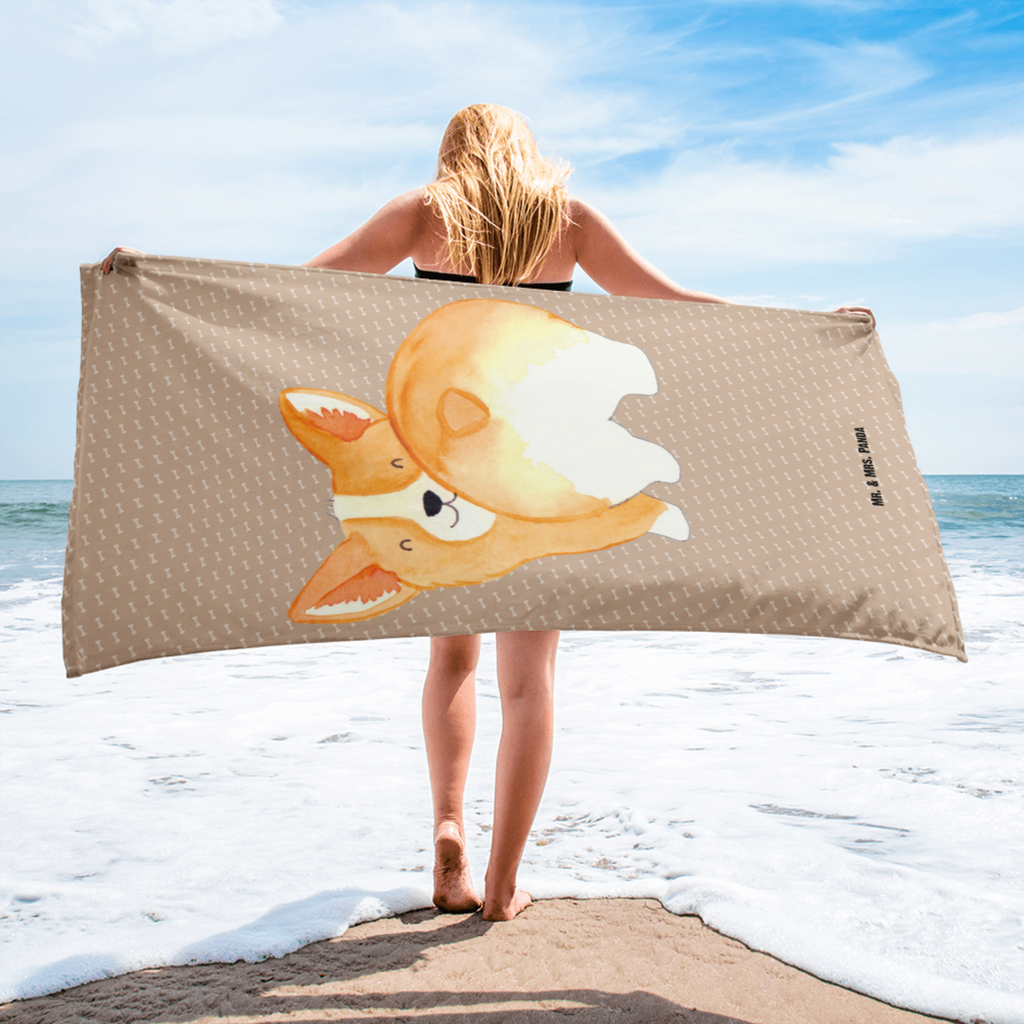 XL Badehandtuch Corgie Po Handtuch, Badetuch, Duschtuch, Strandtuch, Saunatuch, Hund, Hundemotiv, Haustier, Hunderasse, Tierliebhaber, Hundebesitzer, Sprüche, Corgie, Hundeliebe, Motivation, Selbstliebe, Spruch