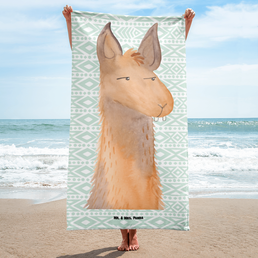XL Badehandtuch Lamakopf genervt Handtuch, Badetuch, Duschtuch, Strandtuch, Saunatuch, Lama, Alpaka, Lamas, Recht haben, genervt sein, Freundin, beste Freundin, Partnerin, Büro, Büroalltag, Chef, Chefin, Azubi