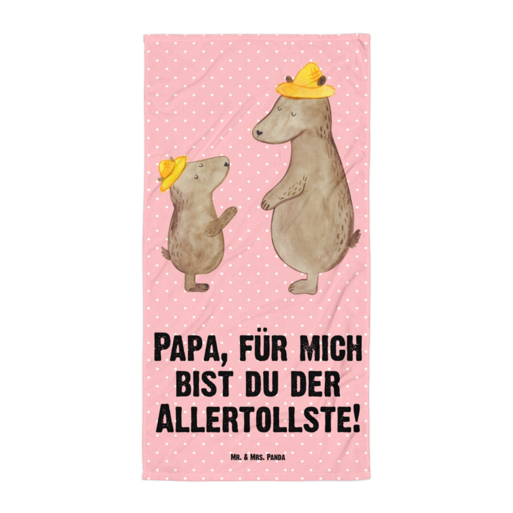 XL Badehandtuch Bären mit Hut Handtuch, Badetuch, Duschtuch, Strandtuch, Saunatuch, Familie, Vatertag, Muttertag, Bruder, Schwester, Mama, Papa, Oma, Opa, Bär, Bären, Vater, Papi, Paps, Dad, Daddy, Lieblingsmensch, Sohn, Söhne, Kind, Kinder, Vater-Sohn, Family, Vorbild