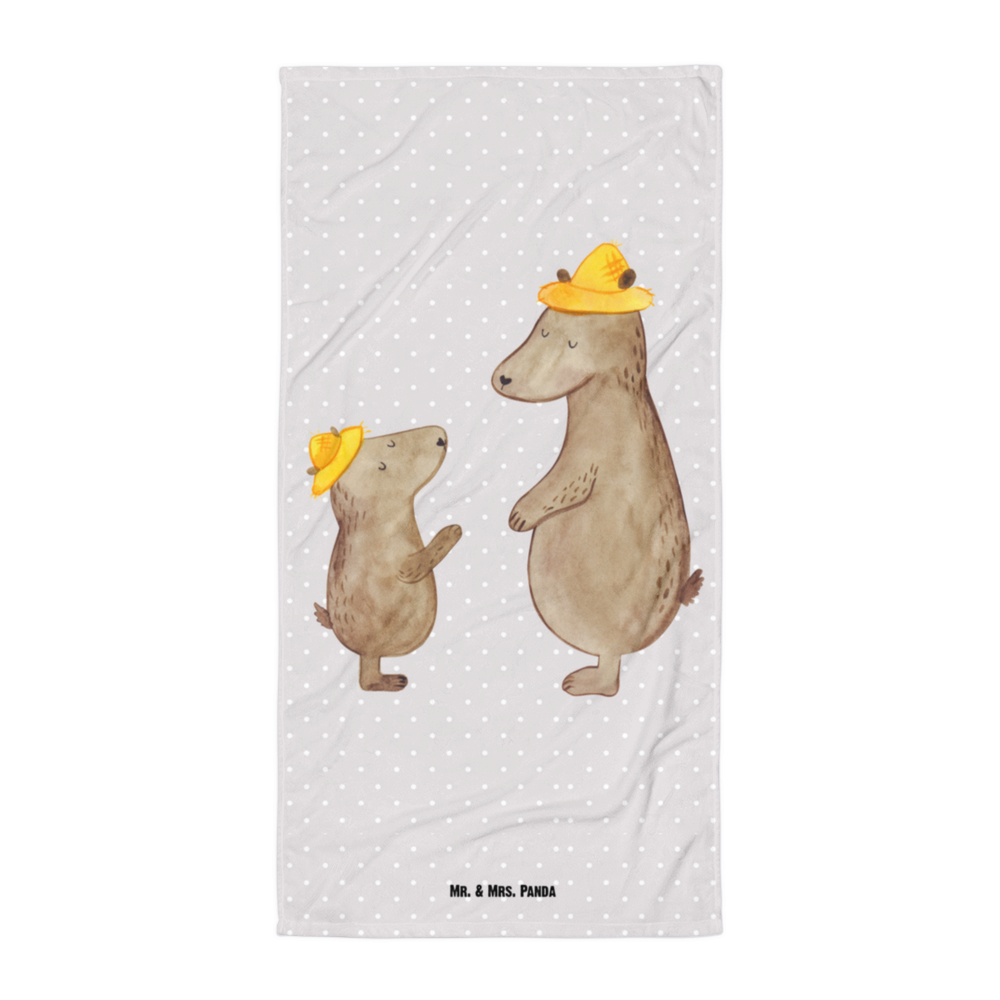 XL Badehandtuch Bären mit Hut Handtuch, Badetuch, Duschtuch, Strandtuch, Saunatuch, Familie, Vatertag, Muttertag, Bruder, Schwester, Mama, Papa, Oma, Opa, Bär, Bären, Vater, Papi, Paps, Dad, Daddy, Lieblingsmensch, Sohn, Söhne, Kind, Kinder, Vater-Sohn, Family, Vorbild