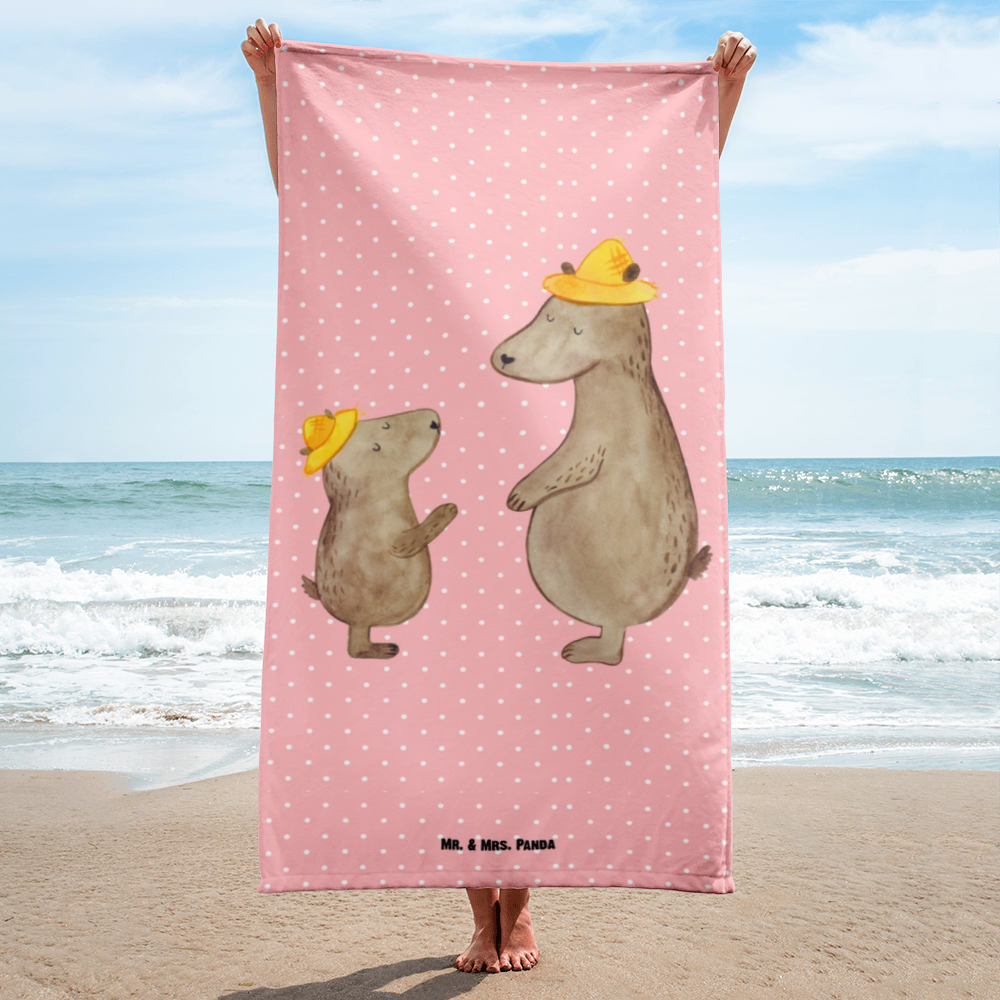 XL Badehandtuch Bären mit Hut Handtuch, Badetuch, Duschtuch, Strandtuch, Saunatuch, Familie, Vatertag, Muttertag, Bruder, Schwester, Mama, Papa, Oma, Opa, Bär, Bären, Vater, Papi, Paps, Dad, Daddy, Lieblingsmensch, Sohn, Söhne, Kind, Kinder, Vater-Sohn, Family, Vorbild