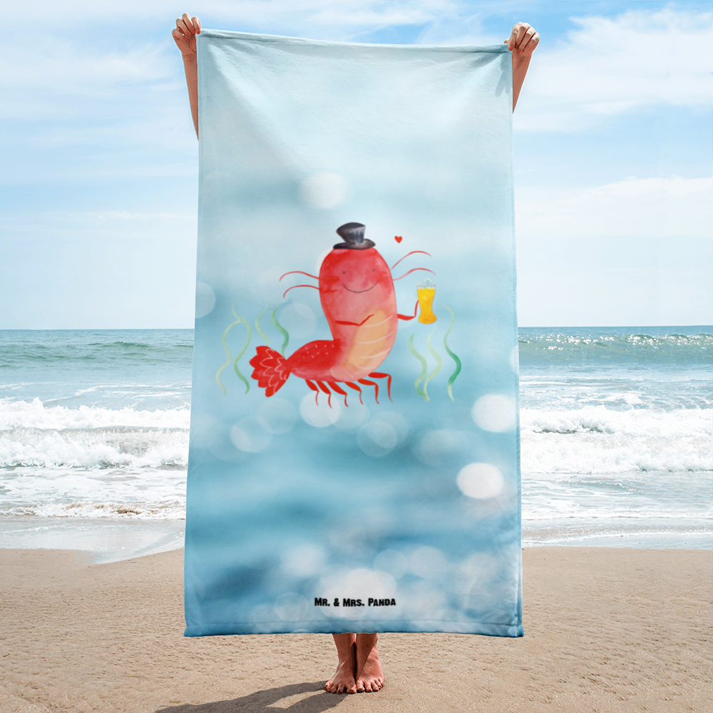XL Badehandtuch Hummer mit Weizen Handtuch, Badetuch, Duschtuch, Strandtuch, Saunatuch, Meerestiere, Meer, Urlaub, Garnele, Garnelen, Bier, Kochen, Männerhaushalt, Junggeselle, Junggesellin, Bierliebhaber, Kneipe, Gasthaus, Wirtschaft