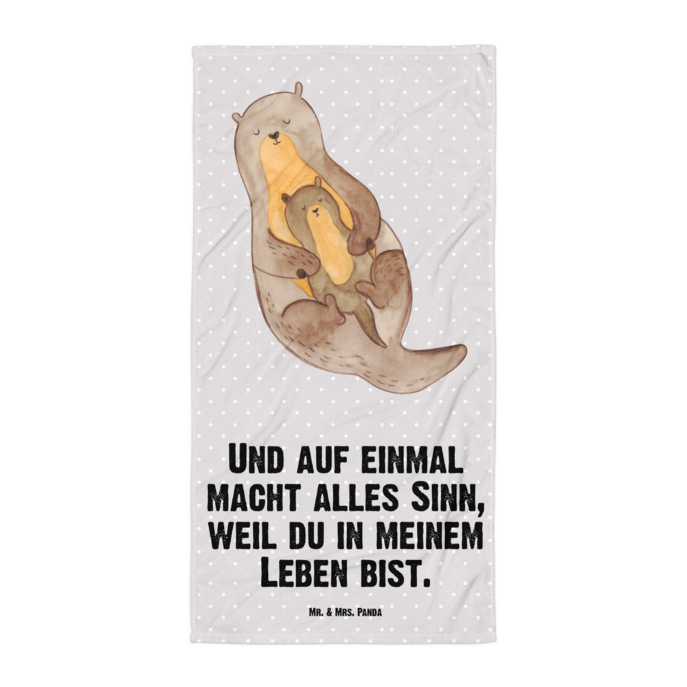 XL Badehandtuch Otter mit Kind Handtuch, Badetuch, Duschtuch, Strandtuch, Saunatuch, Otter, Fischotter, Seeotter, Otter Seeotter See Otter