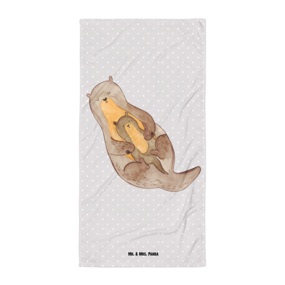 XL Badehandtuch Otter mit Kind Handtuch, Badetuch, Duschtuch, Strandtuch, Saunatuch, Otter, Fischotter, Seeotter, Otter Seeotter See Otter