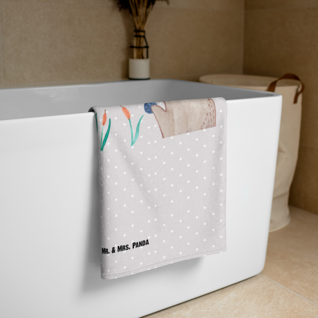 XL Badehandtuch Otter mit Stein Handtuch, Badetuch, Duschtuch, Strandtuch, Saunatuch, Otter, Fischotter, Seeotter, Otter Seeotter See Otter