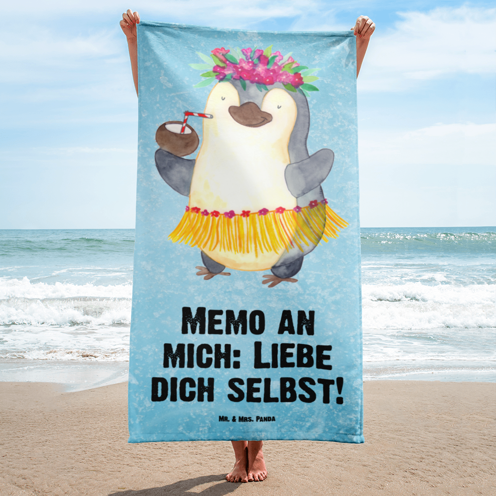XL Badehandtuch Pinguin Kokosnuss Handtuch, Badetuch, Duschtuch, Strandtuch, Saunatuch, Pinguin, Aloha, Hawaii, Urlaub, Kokosnuss, Pinguine