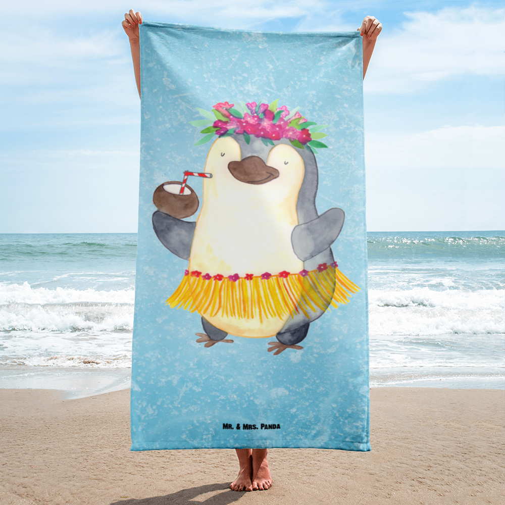 XL Badehandtuch Pinguin Kokosnuss Handtuch, Badetuch, Duschtuch, Strandtuch, Saunatuch, Pinguin, Aloha, Hawaii, Urlaub, Kokosnuss, Pinguine