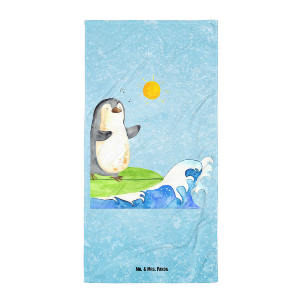 XL Badehandtuch Pinguin Surfer Handtuch, Badetuch, Duschtuch, Strandtuch, Saunatuch, Pinguin, Pinguine, surfen, Surfer, Hawaii, Urlaub, Wellen, Wellen reiten, Portugal