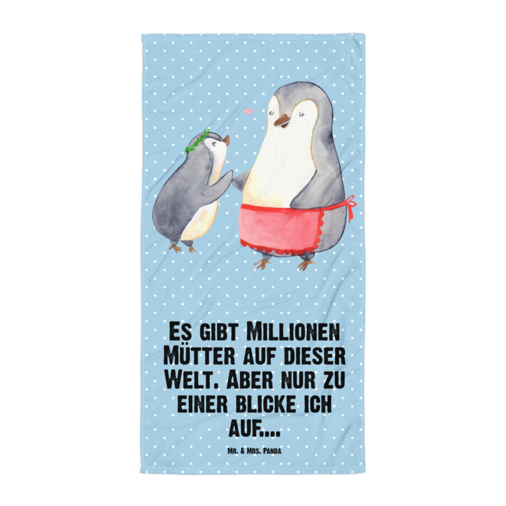 XL Badehandtuch Pinguin mit Kind Handtuch, Badetuch, Duschtuch, Strandtuch, Saunatuch, Familie, Vatertag, Muttertag, Bruder, Schwester, Mama, Papa, Oma, Opa, Geschenk, Mami, Mutti, Mutter, Geburststag