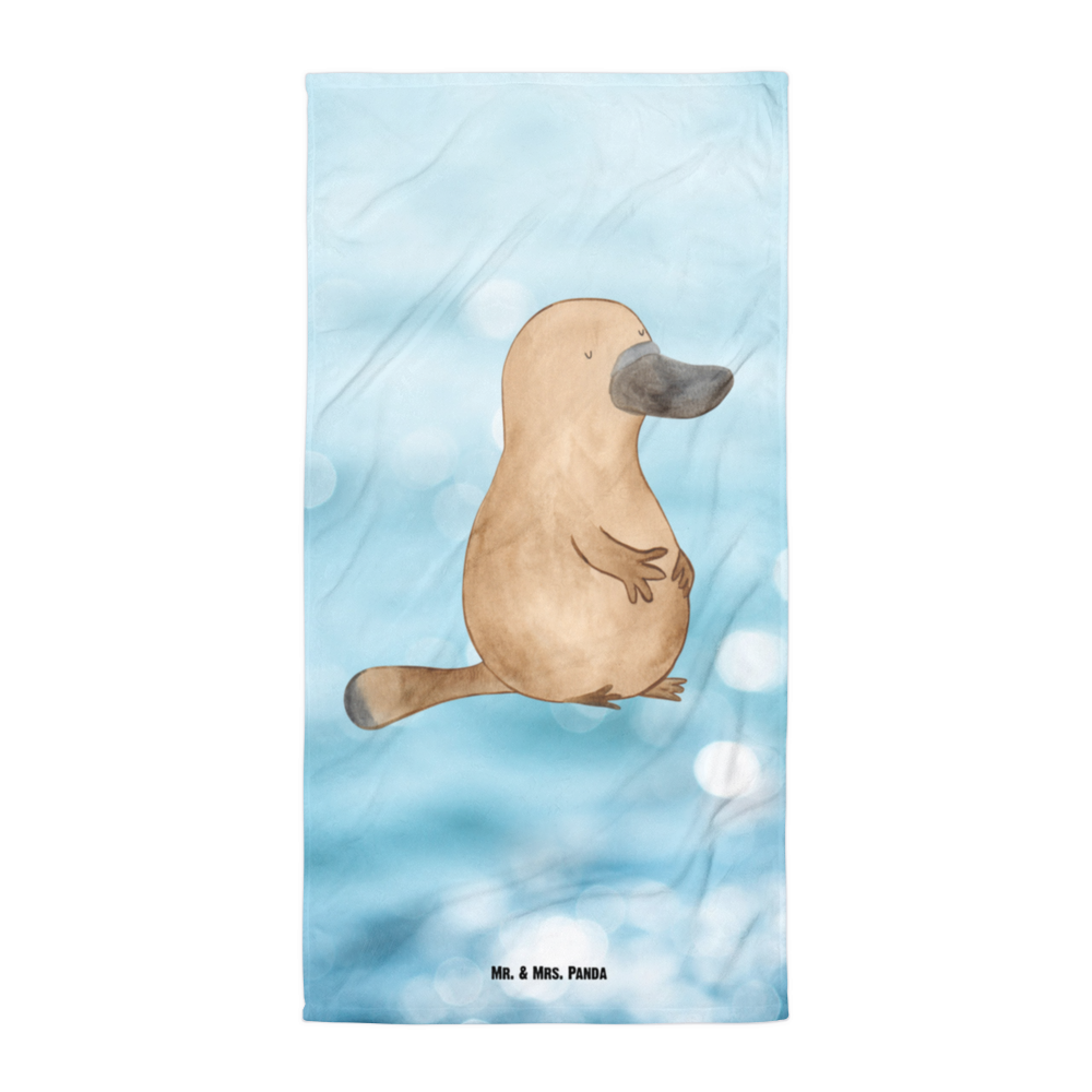 XL Badehandtuch Schnabeltier mutig Handtuch, Badetuch, Duschtuch, Strandtuch, Saunatuch, Meerestiere, Meer, Urlaub, Schnabeltier, Mut, mutig, Lebensweisheit, Schnabeltiere, Motivation, Training, Büro, Arbeit, Neuanfang, Neustart, Weltreise, Raodtrip