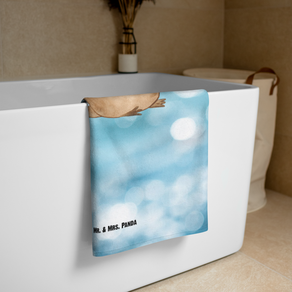 XL Badehandtuch Schnabeltier mutig Handtuch, Badetuch, Duschtuch, Strandtuch, Saunatuch, Meerestiere, Meer, Urlaub, Schnabeltier, Mut, mutig, Lebensweisheit, Schnabeltiere, Motivation, Training, Büro, Arbeit, Neuanfang, Neustart, Weltreise, Raodtrip