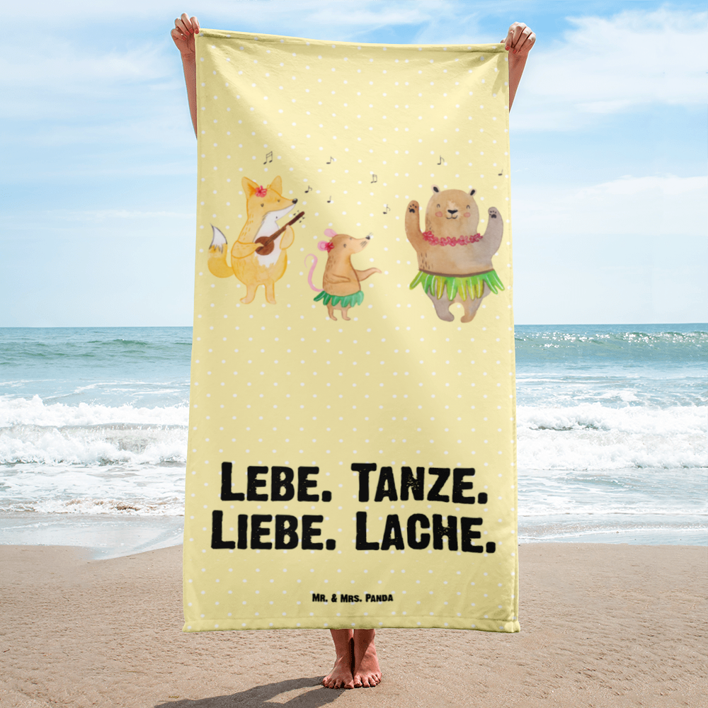 XL Badehandtuch Waldtiere Aloha Handtuch, Badetuch, Duschtuch, Strandtuch, Saunatuch, Tiermotive, Gute Laune, lustige Sprüche, Tiere, Wald, Waldtiere, Musik, Aloha, Bär, Hase, Igel, Tanzen, Leben, Lachen