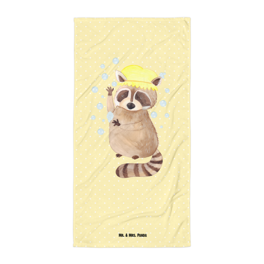 XL Badehandtuch Waschbär Handtuch, Badetuch, Duschtuch, Strandtuch, Saunatuch, Tiermotive, Gute Laune, lustige Sprüche, Tiere, Waschbär, Tagträumen, Plan, Fröhlich, waschen, Seifenblasen