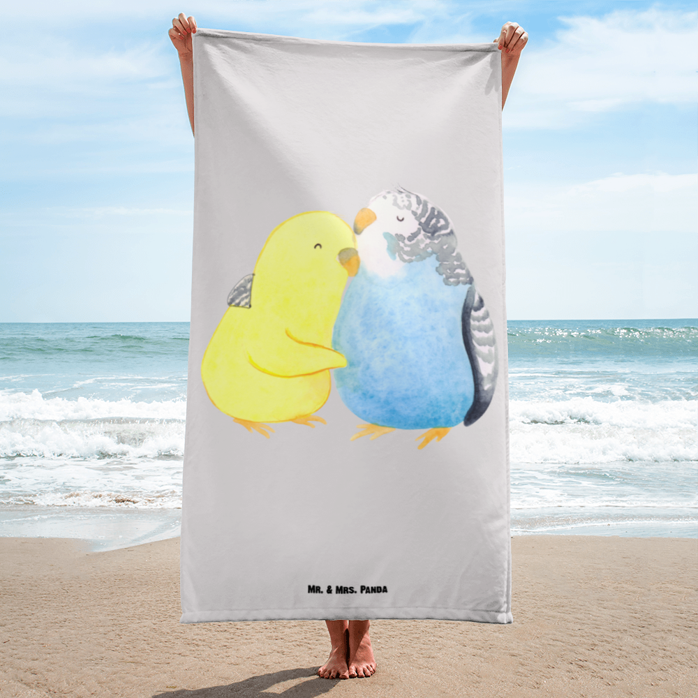 XL Badehandtuch Wellensittich Liebe Handtuch, Badetuch, Duschtuch, Strandtuch, Saunatuch, Liebe, Partner, Freund, Freundin, Ehemann, Ehefrau, Heiraten, Verlobung, Heiratsantrag, Liebesgeschenk, Jahrestag, Hocheitstag, Vögel, Wellensittich, Nähe, Kuscheln, Vertrauen