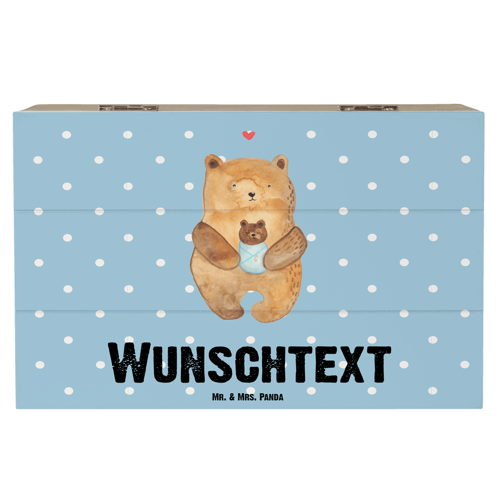 Personalisierte Holzkiste Bär mit Baby Holzkiste mit Namen, Kiste mit Namen, Schatzkiste mit Namen, Truhe mit Namen, Schatulle mit Namen, Erinnerungsbox mit Namen, Erinnerungskiste, mit Namen, Dekokiste mit Namen, Aufbewahrungsbox mit Namen, Holzkiste Personalisiert, Kiste Personalisiert, Schatzkiste Personalisiert, Truhe Personalisiert, Schatulle Personalisiert, Erinnerungsbox Personalisiert, Erinnerungskiste Personalisiert, Dekokiste Personalisiert, Aufbewahrungsbox Personalisiert, Bär, Teddy, Teddybär, Eltern, Mutter, Baby, Taufe, Geburt, Nichte, Neffe, Enkel, Enkelin, Täufling, Geburtstag, Glückwunsch