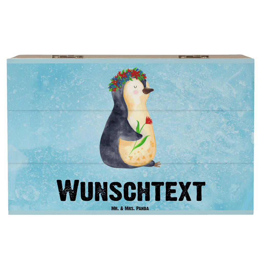 Personalisierte Holzkiste Pinguin Blumenkranz Holzkiste mit Namen, Kiste mit Namen, Schatzkiste mit Namen, Truhe mit Namen, Schatulle mit Namen, Erinnerungsbox mit Namen, Erinnerungskiste, mit Namen, Dekokiste mit Namen, Aufbewahrungsbox mit Namen, Holzkiste Personalisiert, Kiste Personalisiert, Schatzkiste Personalisiert, Truhe Personalisiert, Schatulle Personalisiert, Erinnerungsbox Personalisiert, Erinnerungskiste Personalisiert, Dekokiste Personalisiert, Aufbewahrungsbox Personalisiert, Pinguin, Pinguine, Blumenkranz, Universum, Leben, Wünsche, Ziele, Lebensziele, Motivation, Lebenslust, Liebeskummer, Geschenkidee