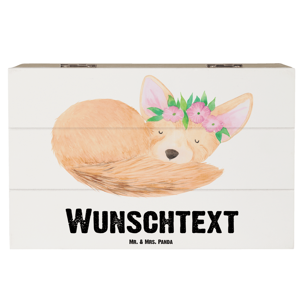 Personalisierte Holzkiste Wüstenfuchs Blumenkranz Holzkiste mit Namen, Kiste mit Namen, Schatzkiste mit Namen, Truhe mit Namen, Schatulle mit Namen, Erinnerungsbox mit Namen, Erinnerungskiste, mit Namen, Dekokiste mit Namen, Aufbewahrungsbox mit Namen, Holzkiste Personalisiert, Kiste Personalisiert, Schatzkiste Personalisiert, Truhe Personalisiert, Schatulle Personalisiert, Erinnerungsbox Personalisiert, Erinnerungskiste Personalisiert, Dekokiste Personalisiert, Aufbewahrungsbox Personalisiert, Afrika, Wildtiere, Wüste, Wüstenfuchs, Blumen, Blumenkranz, Glücklich