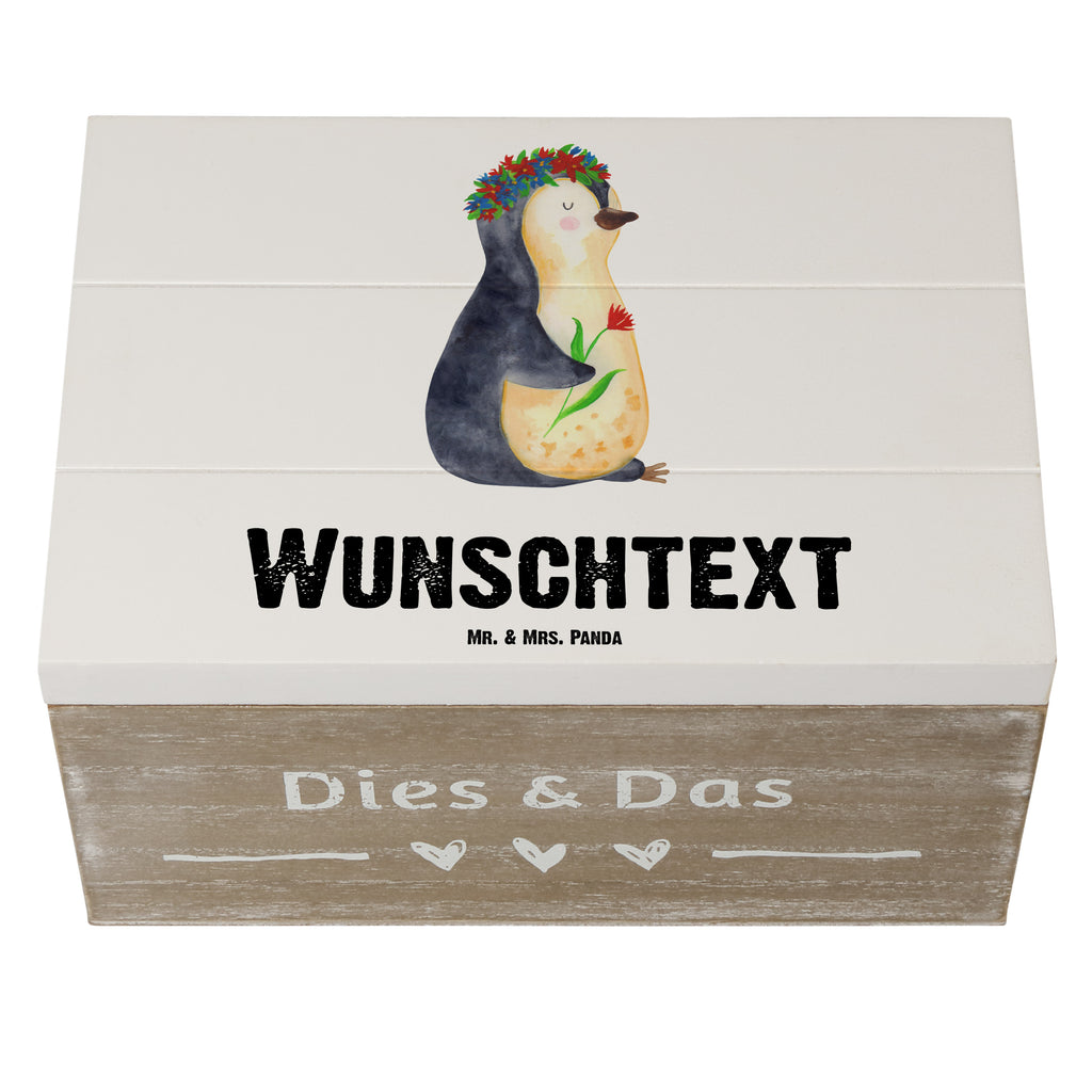 Personalisierte Holzkiste Pinguin Blumenkranz Holzkiste mit Namen, Kiste mit Namen, Schatzkiste mit Namen, Truhe mit Namen, Schatulle mit Namen, Erinnerungsbox mit Namen, Erinnerungskiste, mit Namen, Dekokiste mit Namen, Aufbewahrungsbox mit Namen, Holzkiste Personalisiert, Kiste Personalisiert, Schatzkiste Personalisiert, Truhe Personalisiert, Schatulle Personalisiert, Erinnerungsbox Personalisiert, Erinnerungskiste Personalisiert, Dekokiste Personalisiert, Aufbewahrungsbox Personalisiert, Pinguin, Pinguine, Blumenkranz, Universum, Leben, Wünsche, Ziele, Lebensziele, Motivation, Lebenslust, Liebeskummer, Geschenkidee