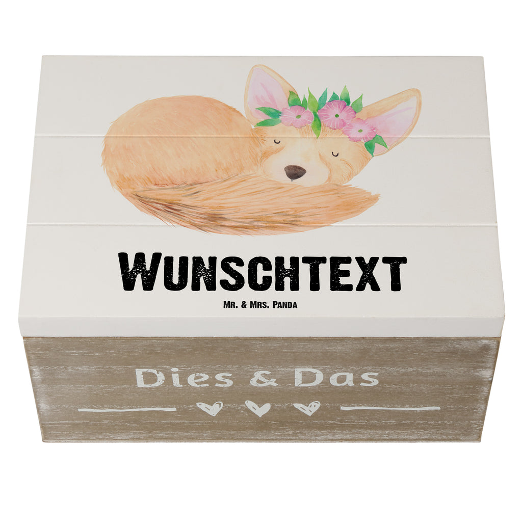 Personalisierte Holzkiste Wüstenfuchs Blumenkranz Holzkiste mit Namen, Kiste mit Namen, Schatzkiste mit Namen, Truhe mit Namen, Schatulle mit Namen, Erinnerungsbox mit Namen, Erinnerungskiste, mit Namen, Dekokiste mit Namen, Aufbewahrungsbox mit Namen, Holzkiste Personalisiert, Kiste Personalisiert, Schatzkiste Personalisiert, Truhe Personalisiert, Schatulle Personalisiert, Erinnerungsbox Personalisiert, Erinnerungskiste Personalisiert, Dekokiste Personalisiert, Aufbewahrungsbox Personalisiert, Afrika, Wildtiere, Wüste, Wüstenfuchs, Blumen, Blumenkranz, Glücklich