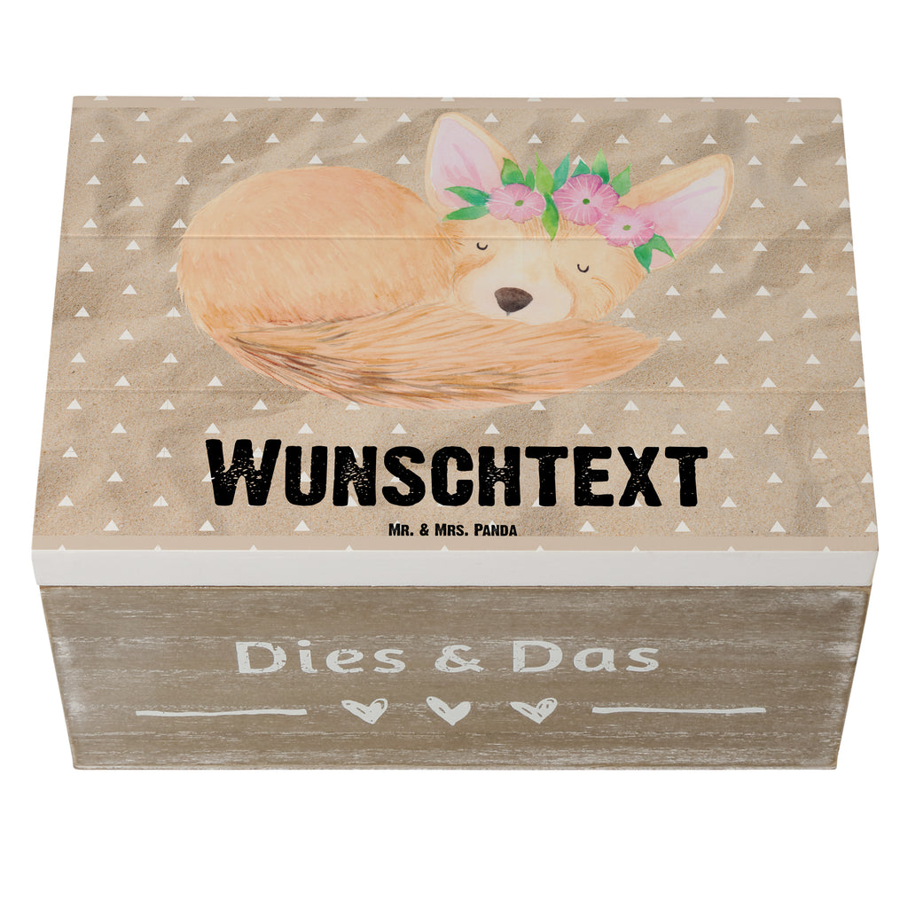 Personalisierte Holzkiste Wüstenfuchs Blumenkranz Holzkiste mit Namen, Kiste mit Namen, Schatzkiste mit Namen, Truhe mit Namen, Schatulle mit Namen, Erinnerungsbox mit Namen, Erinnerungskiste, mit Namen, Dekokiste mit Namen, Aufbewahrungsbox mit Namen, Holzkiste Personalisiert, Kiste Personalisiert, Schatzkiste Personalisiert, Truhe Personalisiert, Schatulle Personalisiert, Erinnerungsbox Personalisiert, Erinnerungskiste Personalisiert, Dekokiste Personalisiert, Aufbewahrungsbox Personalisiert, Afrika, Wildtiere, Wüste, Wüstenfuchs, Blumen, Blumenkranz, Glücklich