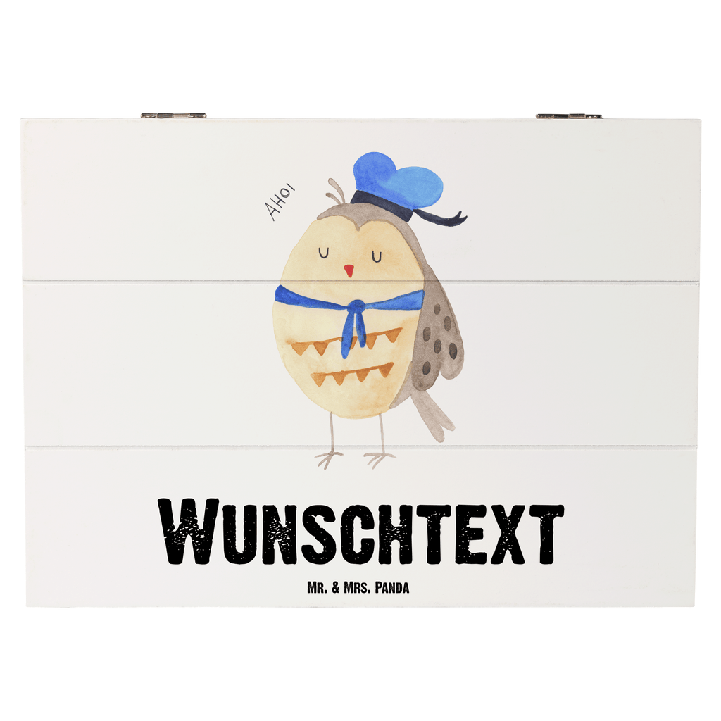 Personalisierte Holzkiste Eule Matrosen Holzkiste mit Namen, Kiste mit Namen, Schatzkiste mit Namen, Truhe mit Namen, Schatulle mit Namen, Erinnerungsbox mit Namen, Erinnerungskiste, mit Namen, Dekokiste mit Namen, Aufbewahrungsbox mit Namen, Holzkiste Personalisiert, Kiste Personalisiert, Schatzkiste Personalisiert, Truhe Personalisiert, Schatulle Personalisiert, Erinnerungsbox Personalisiert, Erinnerungskiste Personalisiert, Dekokiste Personalisiert, Aufbewahrungsbox Personalisiert, Eule, Eule Spruch, Eule Deko, Owl, Wortspiel lustig, Matrose, Freundin, Ehe, Seefahrer, Heimathafen, Hochzeitstag Geschenk