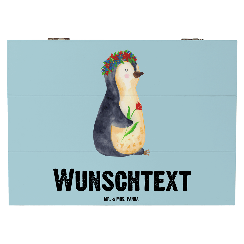 Personalisierte Holzkiste Pinguin Blumenkranz Holzkiste mit Namen, Kiste mit Namen, Schatzkiste mit Namen, Truhe mit Namen, Schatulle mit Namen, Erinnerungsbox mit Namen, Erinnerungskiste, mit Namen, Dekokiste mit Namen, Aufbewahrungsbox mit Namen, Holzkiste Personalisiert, Kiste Personalisiert, Schatzkiste Personalisiert, Truhe Personalisiert, Schatulle Personalisiert, Erinnerungsbox Personalisiert, Erinnerungskiste Personalisiert, Dekokiste Personalisiert, Aufbewahrungsbox Personalisiert, Pinguin, Pinguine, Blumenkranz, Universum, Leben, Wünsche, Ziele, Lebensziele, Motivation, Lebenslust, Liebeskummer, Geschenkidee