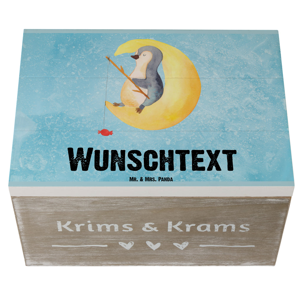 Personalisierte Holzkiste Pinguin Mond Holzkiste mit Namen, Kiste mit Namen, Schatzkiste mit Namen, Truhe mit Namen, Schatulle mit Namen, Erinnerungsbox mit Namen, Erinnerungskiste, mit Namen, Dekokiste mit Namen, Aufbewahrungsbox mit Namen, Holzkiste Personalisiert, Kiste Personalisiert, Schatzkiste Personalisiert, Truhe Personalisiert, Schatulle Personalisiert, Erinnerungsbox Personalisiert, Erinnerungskiste Personalisiert, Dekokiste Personalisiert, Aufbewahrungsbox Personalisiert, Pinguin, Pinguine, Spruch, schlafen, Nachtruhe, Einschlafen, Schlafzimmer, Schlafstörungen, Gästezimmer