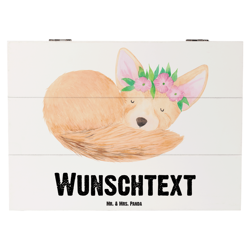 Personalisierte Holzkiste Wüstenfuchs Blumenkranz Holzkiste mit Namen, Kiste mit Namen, Schatzkiste mit Namen, Truhe mit Namen, Schatulle mit Namen, Erinnerungsbox mit Namen, Erinnerungskiste, mit Namen, Dekokiste mit Namen, Aufbewahrungsbox mit Namen, Holzkiste Personalisiert, Kiste Personalisiert, Schatzkiste Personalisiert, Truhe Personalisiert, Schatulle Personalisiert, Erinnerungsbox Personalisiert, Erinnerungskiste Personalisiert, Dekokiste Personalisiert, Aufbewahrungsbox Personalisiert, Afrika, Wildtiere, Wüste, Wüstenfuchs, Blumen, Blumenkranz, Glücklich