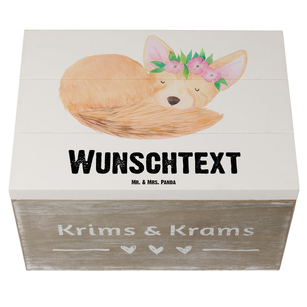 Personalisierte Holzkiste Wüstenfuchs Blumenkranz Holzkiste mit Namen, Kiste mit Namen, Schatzkiste mit Namen, Truhe mit Namen, Schatulle mit Namen, Erinnerungsbox mit Namen, Erinnerungskiste, mit Namen, Dekokiste mit Namen, Aufbewahrungsbox mit Namen, Holzkiste Personalisiert, Kiste Personalisiert, Schatzkiste Personalisiert, Truhe Personalisiert, Schatulle Personalisiert, Erinnerungsbox Personalisiert, Erinnerungskiste Personalisiert, Dekokiste Personalisiert, Aufbewahrungsbox Personalisiert, Afrika, Wildtiere, Wüste, Wüstenfuchs, Blumen, Blumenkranz, Glücklich