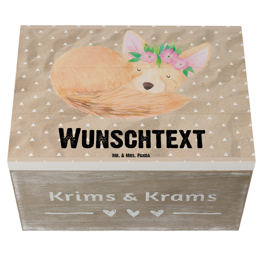 Personalisierte Holzkiste Wüstenfuchs Blumenkranz Holzkiste mit Namen, Kiste mit Namen, Schatzkiste mit Namen, Truhe mit Namen, Schatulle mit Namen, Erinnerungsbox mit Namen, Erinnerungskiste, mit Namen, Dekokiste mit Namen, Aufbewahrungsbox mit Namen, Holzkiste Personalisiert, Kiste Personalisiert, Schatzkiste Personalisiert, Truhe Personalisiert, Schatulle Personalisiert, Erinnerungsbox Personalisiert, Erinnerungskiste Personalisiert, Dekokiste Personalisiert, Aufbewahrungsbox Personalisiert, Afrika, Wildtiere, Wüste, Wüstenfuchs, Blumen, Blumenkranz, Glücklich