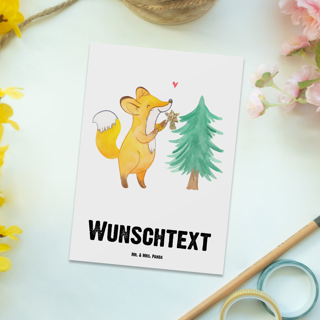 Personalisierte Postkarte Fuchs  Weihnachtsbaum Postkarte mit Namen, Postkarte bedrucken, Postkarte mit Wunschtext, Postkarte personalisierbar, Geschenkkarte mit Namen, Grußkarte mit Namen, Karte mit Namen, Einladung mit Namen, Ansichtskarte mit Namen, Geschenkkarte mit Wunschtext, Grußkarte mit Wunschtext, Karte mit Wunschtext, Einladung mit Wunschtext, Ansichtskarte mit Wunschtext, Winter, Weihnachten, Weihnachtsdeko, Nikolaus, Advent, Heiligabend, Wintermotiv, Weihnachtsmann, Weihnachtstage, Fuchs, Schlittschuh, Weihnachtszeit, Weihnachtsdekoration