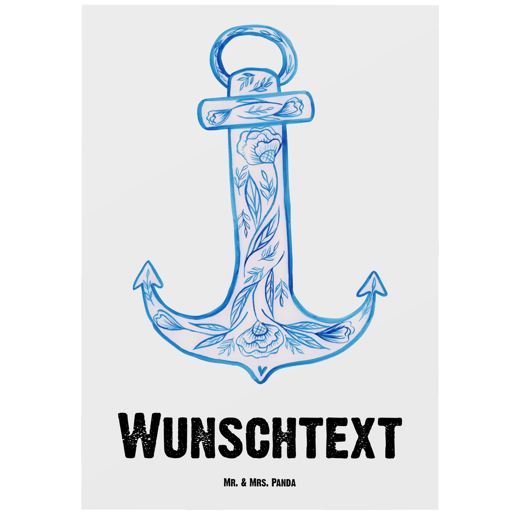 Personalisierte Postkarte Anker Blau Postkarte mit Namen, Postkarte bedrucken, Postkarte mit Wunschtext, Postkarte personalisierbar, Geschenkkarte mit Namen, Grußkarte mit Namen, Karte mit Namen, Einladung mit Namen, Ansichtskarte mit Namen, Geschenkkarte mit Wunschtext, Grußkarte mit Wunschtext, Karte mit Wunschtext, Einladung mit Wunschtext, Ansichtskarte mit Wunschtext, süße Tiermotive, gute Laune, lustige Sprüche, Tiere