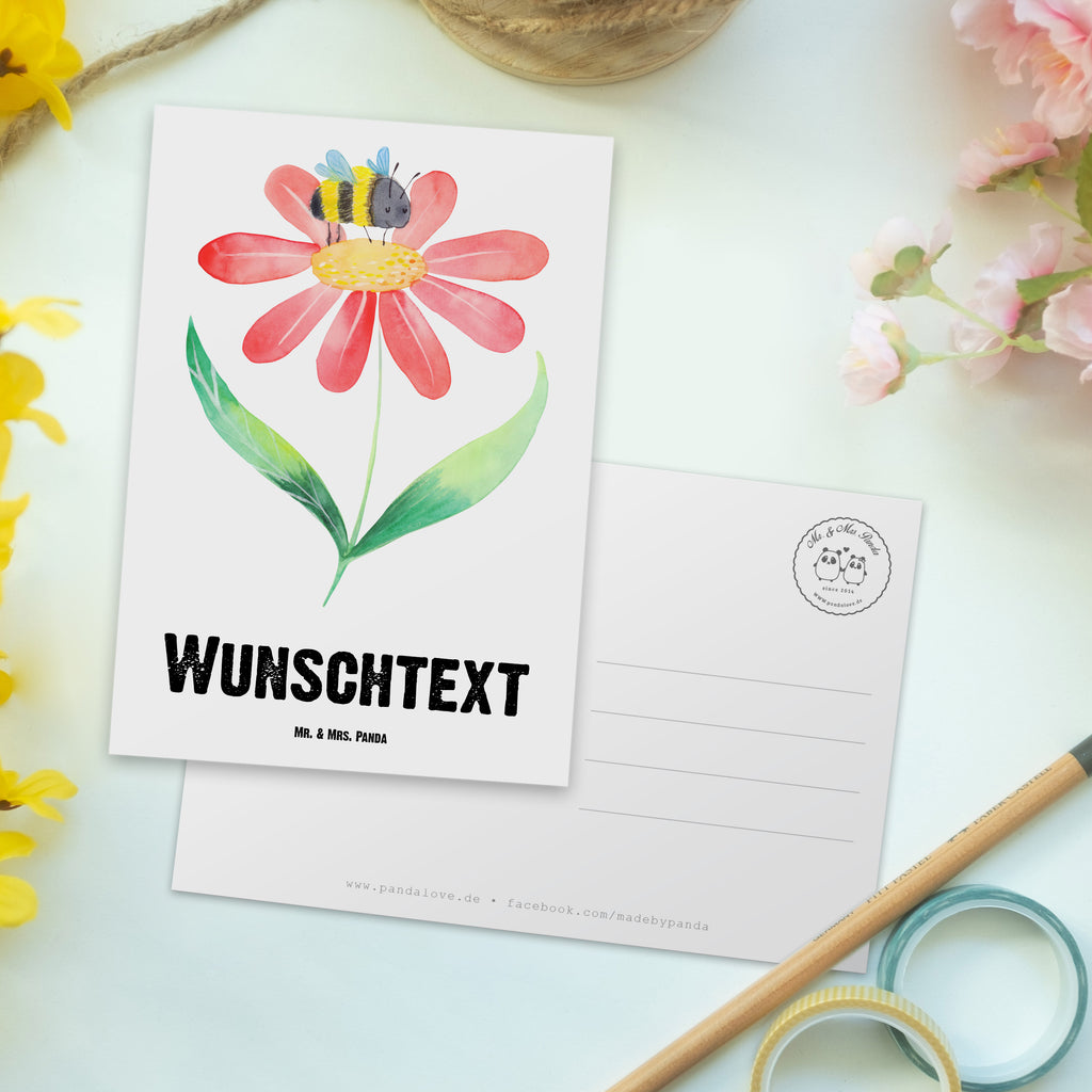 Personalisierte Postkarte Hummel Blume Postkarte mit Namen, Postkarte bedrucken, Postkarte mit Wunschtext, Postkarte personalisierbar, Geschenkkarte mit Namen, Grußkarte mit Namen, Karte mit Namen, Einladung mit Namen, Ansichtskarte mit Namen, Geschenkkarte mit Wunschtext, Grußkarte mit Wunschtext, Karte mit Wunschtext, Einladung mit Wunschtext, Ansichtskarte mit Wunschtext, süße Tiermotive, gute Laune, lustige Sprüche, Tiere, Hummel, Blume, Wespe, Flauschig, Natur, Feld, Hummeln, Biene